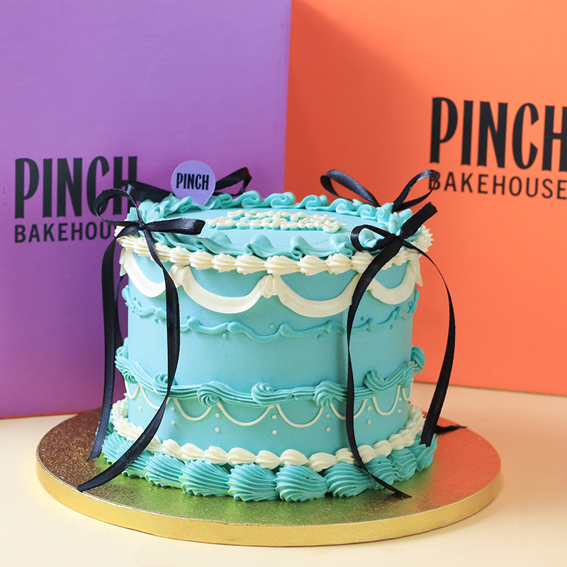 Tiffany Blue Coquette Style Korean Vintage Cake