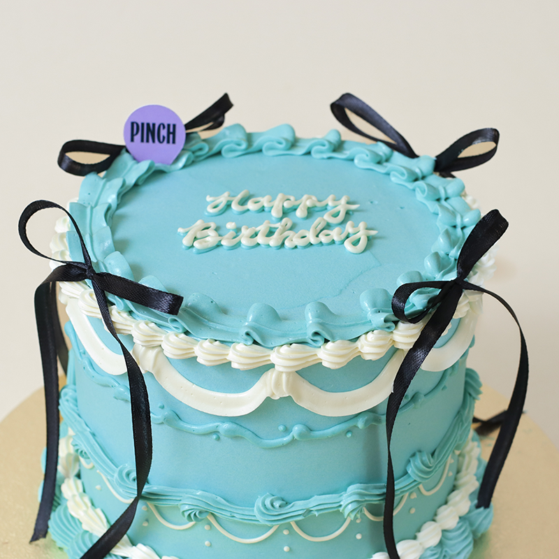Tiffany Blue Coquette Style Korean Vintage Cake