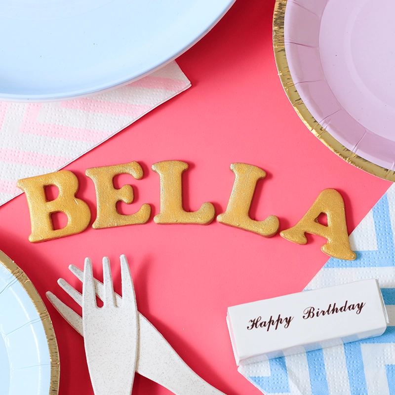 Gold Fondant Names (Maximum 9 Letters)