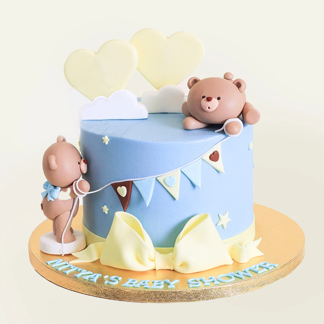 Pastel Blue Bear Cake