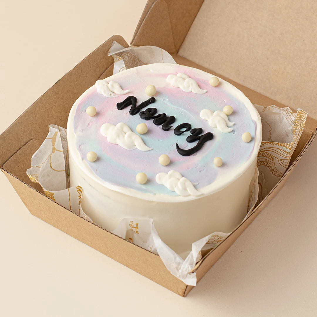 Blue Pink Ombre Swirl Bento Cake (4" Inches)