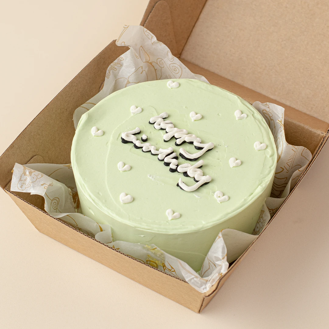 Pastel Green Bento Cake (4" Inches)