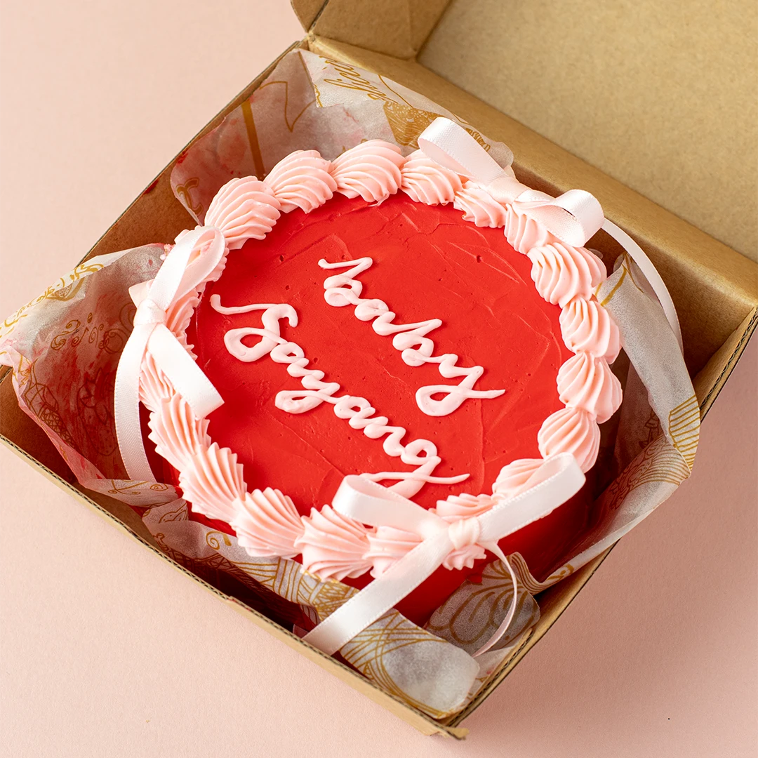 Pink and Red Coquette Bento Cake (4" Inches)