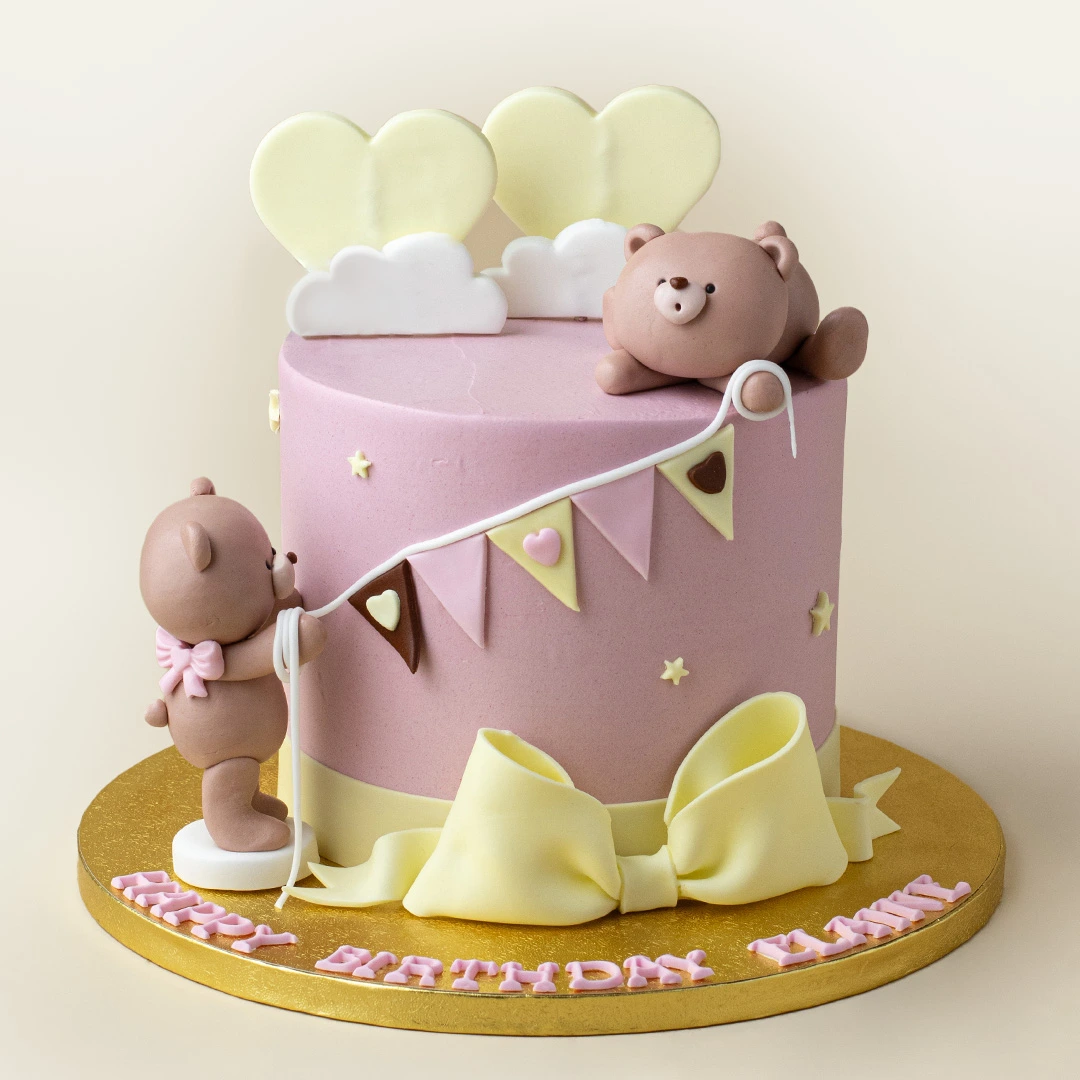 Pastel Pink Bear Cake