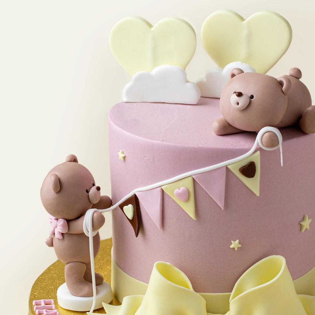 Pastel Pink Bear Cake